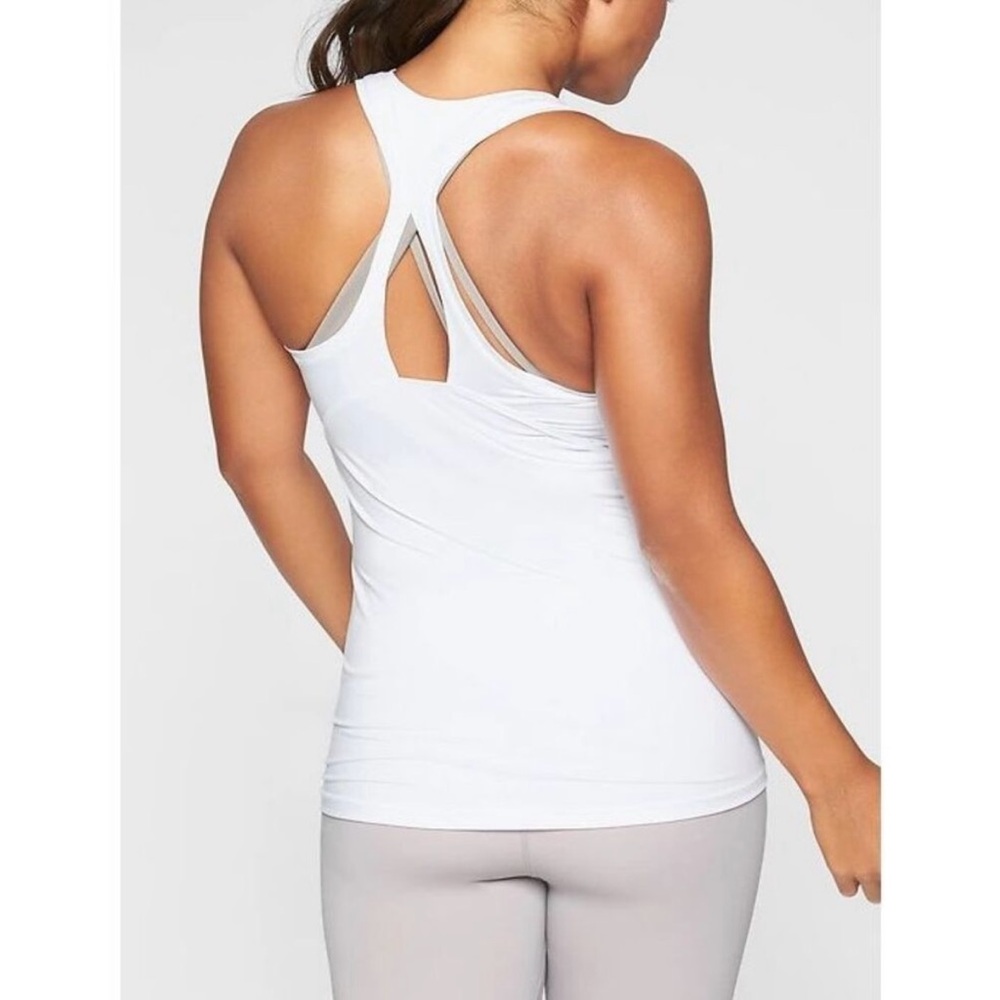 ATHLETA Women’s‎ White Limitless Keyhole Tank Top Size M